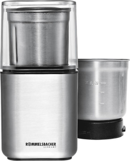 Rommelsbacher EGK 200 Ηλεκτρικός Μύλος Καφέ 200W με Χωρητικότητα 70gr Ασημί