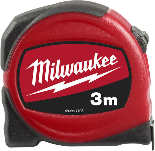 Milwaukee Slim Line Maßband mit automatischem Rücklauf und Magnet 16mm x 3m