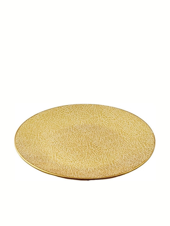 Zen Collection Round Ceramic Decorative Platter Gold 40x40cm