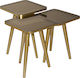 S304 Square Solid Wood Zigon Tables Gold L37xW37xH52cm