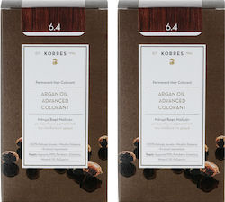Korres Argan Oil Advanced Colorant Set Haarfarbe kein Ammoniak 6.4 Blonde Dark Bronze 2x50ml