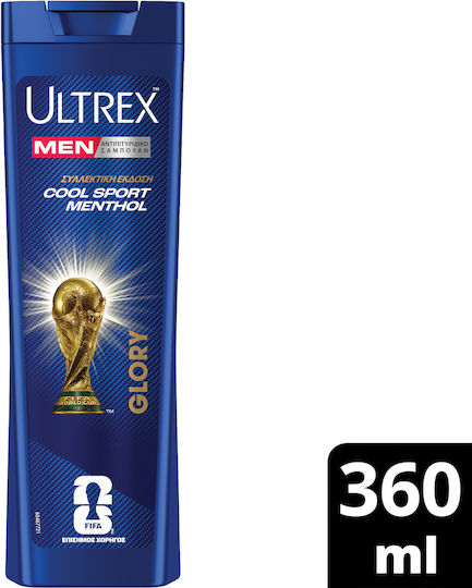 Ultrex Cool Sport Menthol Shampoos against Dandruff for All Hair Types 360ml