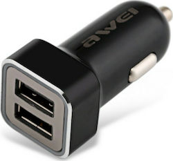 Awei Autoladegerät Schwarz C-200 Gesamtleistung 2.4A mit Anschlüssen: 2xUSB