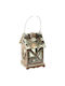 Lianos Lantern Wooden Tabletop Beige 14x17x25εκ. 1pcs