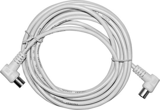 Adeleq Antenna Cable Coax male - Coax female White 5m (9-0520) 1pcs