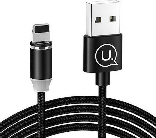 Usams SJ292 Magnet detasabil USB-A la Cablu Lightning Negru 1m (SJ292USB01)