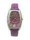 Chronotech Watch with Purple Leather Strap CC7121LS-08