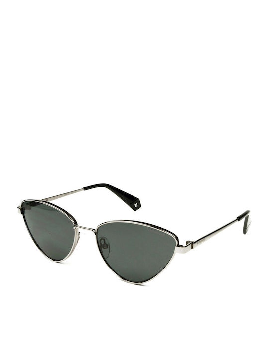 Polaroid Дамски Слънчеви очила с сребърен Метален Рамка и Черно Поляризирани Леща PLD6071/S/X 6LB/M9