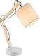 Globo Lighting Mattis Office Lamp with Foldable Arm for Socket E14 in White Color