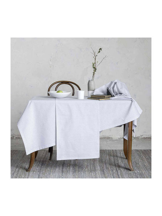 Nima Initial Cotton Tablecloth Γκρι 150x220cm