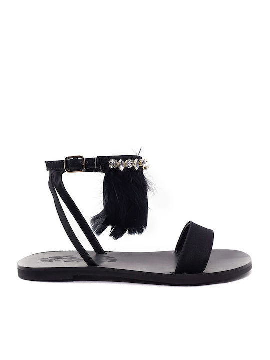 Sante Women's Flat Sandals in Black Color