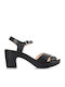 Wonders -P Leather Women's Sandals In Black Colour