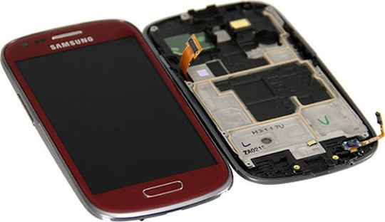 Samsung Οθόνη με Μηχανισμό Αφής και Πλαίσιο για Galaxy S3 mini (Κόκκινο)