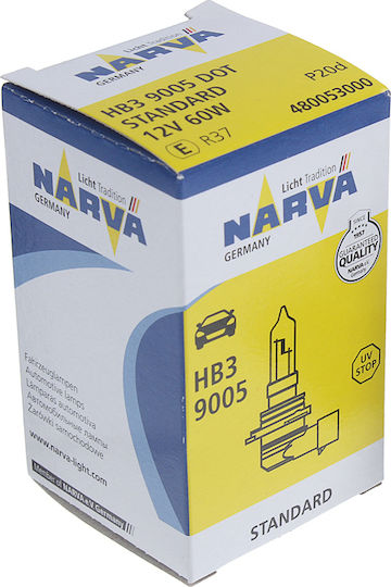 Narva Λάμπα Αυτοκινήτου & Μοτοσυκλέτας HB3-9005 Standard HB3-9005 Αλογόνου 12V 60W 1τμχ