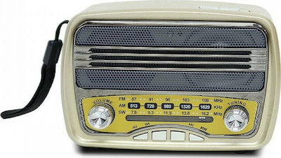 Meier M-166BT Retro Tabletop Radio Rechargeable with USB Gold