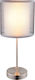 Globo Lighting Metal Table Lamp for Socket E14 with Gray Shade and Silver Base