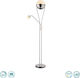 Trio Lighting Chris LED Floor Lamp H180xW52cm. with Warm White Light 2000lm Silver