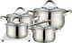 Maestro Pots Set of Stainless Steel with No Coating Silver 4pcs