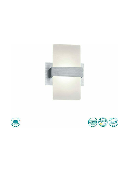 Trio Lighting Platon Modern Wall Lamp with Integrated LED and Warm White Light White Width 13cm