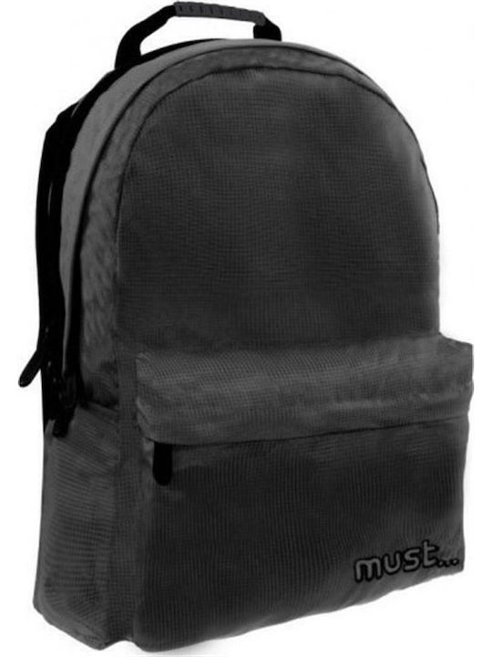 Must Monochrome Double Ripstop Black School Bag Backpack Junior High-High School in Black color