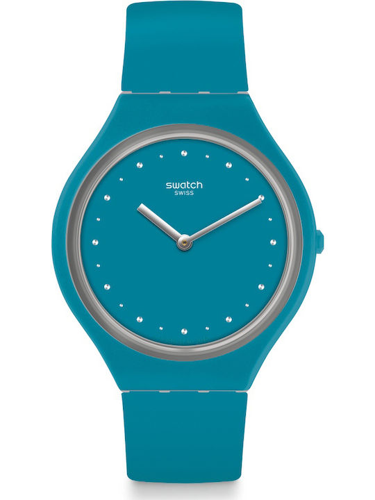 Swatch Skinautique Women's Watch with Turquoise Rubber Strap