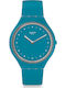 Swatch Skinautique Women's Watch with Turquoise Rubber Strap