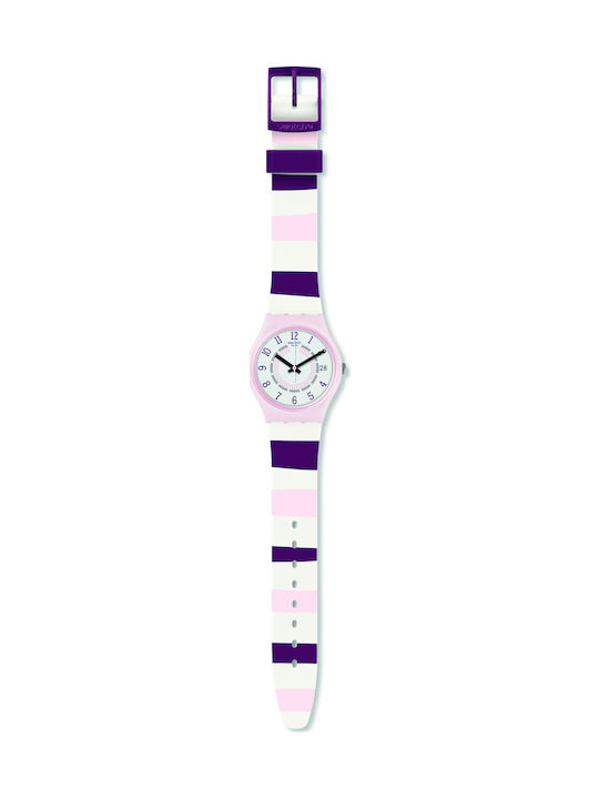 Swatch Miss Yacht Uhr Batterie mit Kautschukarmband