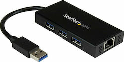 StarTech USB Hub 3 Θυρών (USB-A) + LAN ST3300GU3B StarTech USB Hub 3 Θυρών (USB-A) + LAN ST3300GU3B