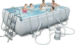 Bestway Schwimmbecken mit Metallic-Rahmen Grau Bestway Schwimmbecken mit Metallic-Rahmen Grau