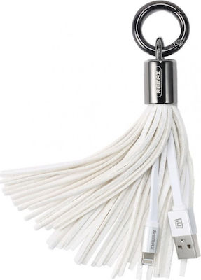 Remax Keychain USB to Lightning Cable Λευκό 0.08m (Tassels Ring)