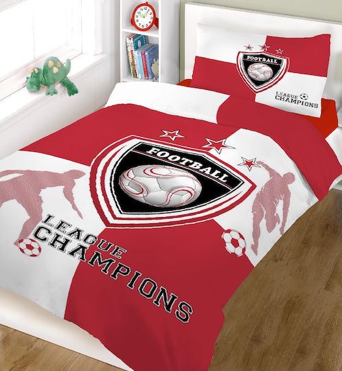 Le Blanc Single Set Kids Sheets Champions League Red 160x240cm Le Blanc Single Set Kids Sheets Champions League Red 160x240cm