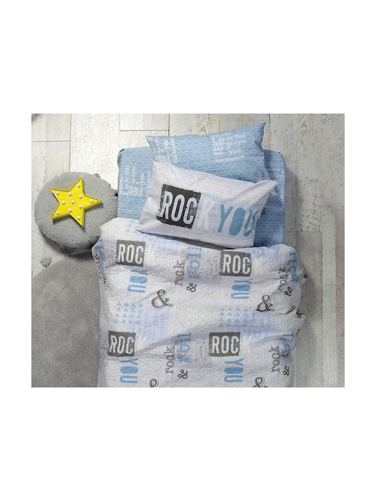 Nef-Nef Homeware Παιδικό Κουβερλί Μονό Rock You Μπλε 160x220εκ.