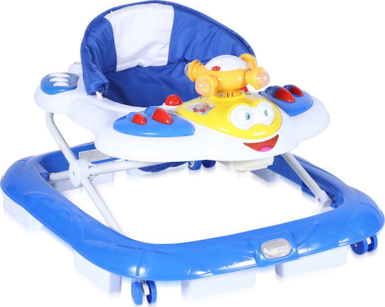 Lorelli Helicopter Baby Walker with Music for 6+ Months Blue