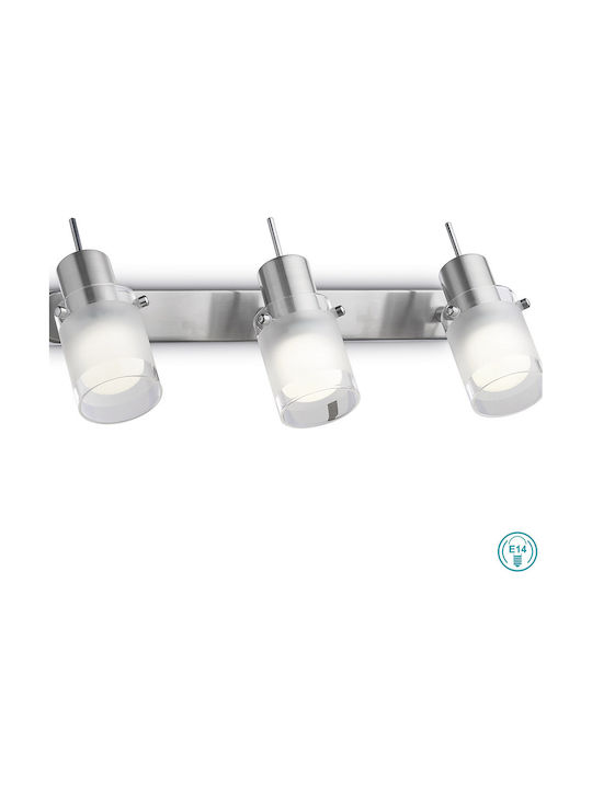 Ideal Lux Elis Ap3 Triple Spot with Socket E14 in Silver Color
