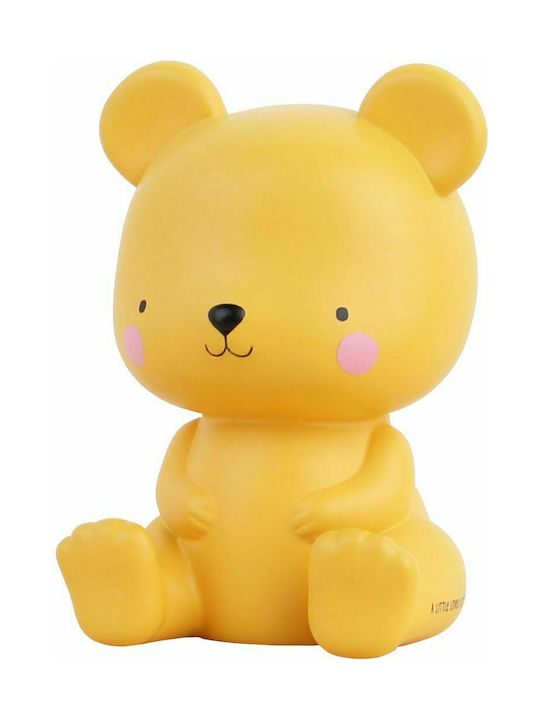 A Little Lovely Company Led Παιδικό Διακοσμητικό Φωτιστικό Bear Κίτρινο 15.5x9x13εκ.