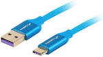 Lanberg Braided USB 2.0 Cable USB-C male - USB-A male Blue 1m (CA-USBO-21CU-0010-BL)