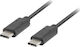 Lanberg USB 3.1 Cable USB-C male - USB-C Μαύρο 0.5m CA-CMCM-31CU-0005-BK