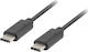 Lanberg USB 3.1 Кабел USB-C Мъжки - USB-C Черен 1.8м CA-CMCM-31CU-0018-BK
