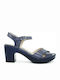 Wonders -P Leder Damen Sandalen in Marineblau Farbe