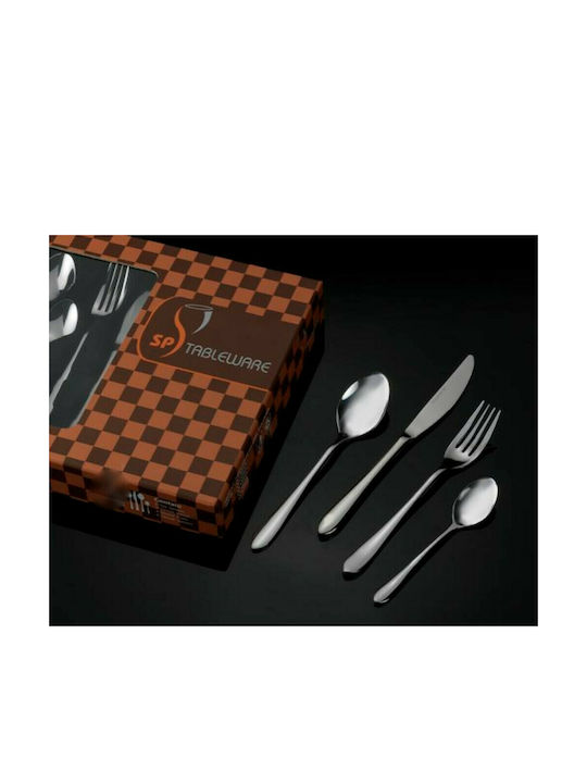 SP Tableware 65-Piece Stainless Steel 18/10 Silver Cutlery Set Paros