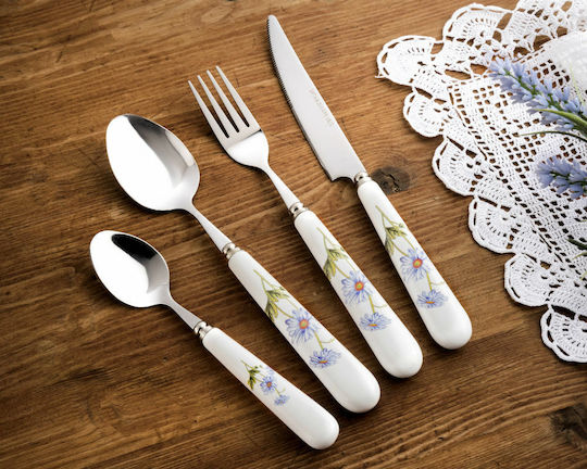 SP Tableware Daisy Set de Tacâmuri Inoxidabil Albe 24buc