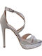 Fardoulis Platform Leather Women's Sandals 3148Λ with Ankle Strap Silver