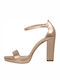 Stefania Leather Women's Sandals with Ankle Strap Copper