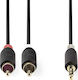 Nedis Καλώδιο Ήχου 3.5mm male - RCA male Μαύρο 0.5m με Επίχρυσους Ακροδέκτες CABW22200AT05