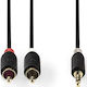 Nedis Καλώδιο Ήχου 3.5mm male - RCA male Μαύρο 3m με Επίχρυσους Ακροδέκτες CABW22200AT30
