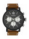 Oozoo Timepieces Watch Chronograph Battery with Brown Leather Strap