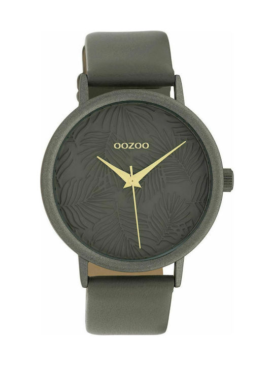 Oozoo Timepieces Grey Leather Strap
