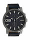 Oozoo Timepieces Xxl Ανδρικό Ρολόι 50mm Χρονογράφος Μπαταρίας με Μπλε Δερμάτινο Λουράκι