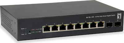 Level One GEP-1051 Managed L2 PoE+ Switch με 10 Θύρες Gigabit (1Gbps) Ethernet και 2 SFP Θύρες