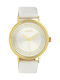 Oozoo Watch with White Leather Strap